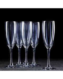Набор бокалов для шампанского Голубое небо 170 мл 6 шт цвет голубой Gidglass