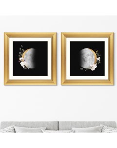 Набор из 2 х репродукций картин в раме Lunar composition No3 Размер каждой 60 5х60 5см Картины в квартиру