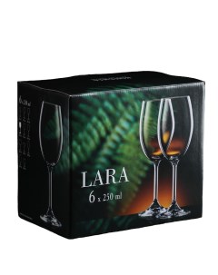 Набор бокалов для вина Лара 250 мл 6 шт Crystal bohemia