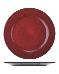 Тарелка Млечный путь 260х260мм фарфор красный черный Борисовская керамика