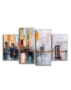 Картины Модульная картина мост красками 140х80 Красотища