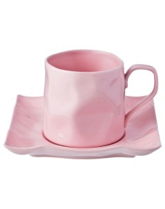 Чайная пара Раффл Пинк 250 мл розовая Lefard