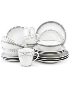 Набор посуды на 4 персоны 20 предметов Hyggelyne Серый узор 158495 Leander