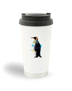 Термостакан белый Животные Пингвин Coolpodarok