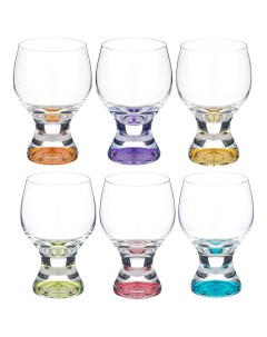 Набор бокалов для вина воды из 6 шт gina colors 230 мл Crystal bohemia