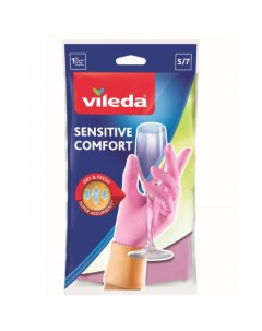 Перчатки Candy Sensitive Виледа Кенди Сенсетив розовые размер S Vileda