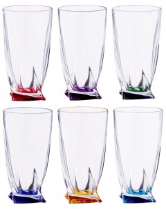 Набор стаканов квадро декорейшн 350 мл 6шт Crystalite bohemia
