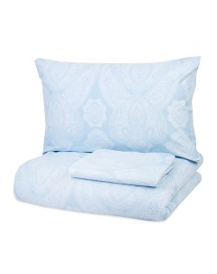 Комплект постельного белья евро хлопок голубой Actuel