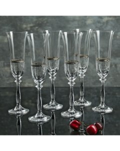 Набор бокалов для шампанского Анжела 190 мл 6 шт Crystal bohemia
