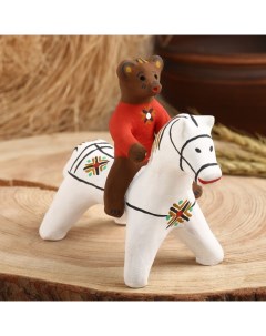Сувенир Медведь на коне Каргопольская игрушка