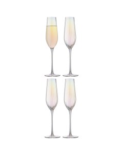 Набор из 4 штук Бокалы для шампанского Gemma Opal 0 22 л цвет перламутровый Liberty jones