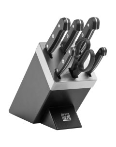 Набор кухонных ножей Gourmet 36133 210 7 предметов с блоком черный Zwilling