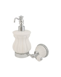 Дозатор для жидкого мыла настенный керамика белый хром Olivia 17484 Migliore