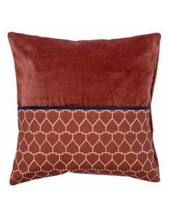 Чехол на подушку из хлопкового бархата с геометрическим принтом терракотового цвета eth Tkano