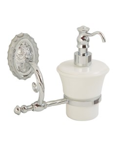 Дозатор для жидкого мыла настенный керамика хром Edera 16912 Migliore