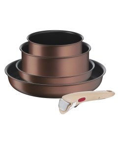 Набор посуды со съемной ручкой Ingenio Eco Respect L7609153 5 предметов коричневый Tefal
