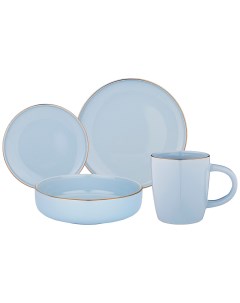 Набор посуды 16 предметов на 4 персоны Solo тарелки салатники кружки 577 163_ Bronco
