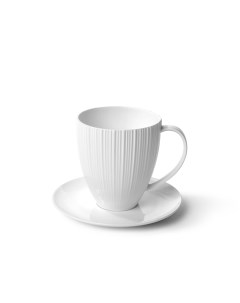 Чайная пара Elegance white чашка 400мл блюдце фарфор 9334_ Fissman