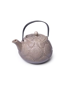 Заварочный чайник 1 1л с ситечком керамика серый 9393_ Fissman
