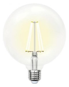 Лампа светодиодная 10534 E27 10W 3000K шар прозачный LED G125 10W WW E27 CL PLS02WH Uniel