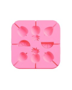 Силиконовая форма для конфет на палочке Fruits 8 ячеек Розовый Markethot