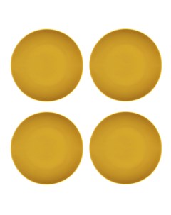Тарелки Желтый карри фарфор 25 см 4 шт Top art studio
