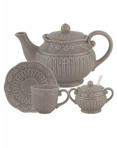 Сервиз чайный Коллекция Бавария серый Керамика 15 предметов на 6 персон Lenardi