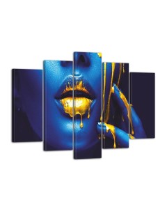Картина модульная Золотые губы 80х140 см М3371 Hit-posters