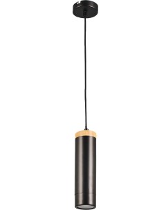 Подвесной светильник Minaki 1хGU10x42 Вт металл дерево цвет черный матовый Inspire