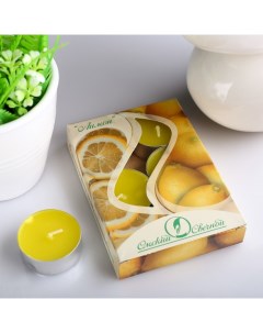 Завод Набор чайных свечей ароматизированных Лимон 12 г 6 штук Омский свечной