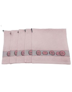 Набор кухонных махровых полотенец Пончики светло розовый размер 30 60см в наборе 5шт Casa conforte