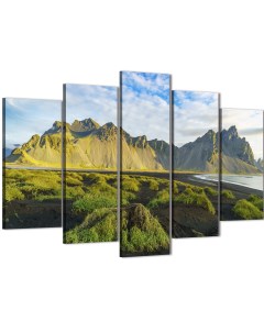 Модульная картина на холсте Зеленные горы 80х140 см Добродаров