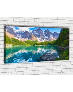 Картина на холсте Озеро в горах 60х100 см Ф0217 с креплениями Добродаров