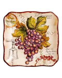 Тарелка Виноделие красный виноград 21 см Certified international