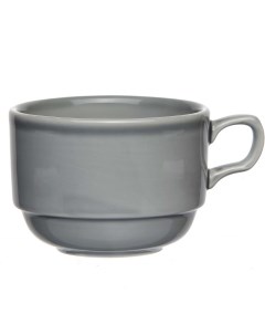 Чашка Браво чайная 250 мл темно серая Башкирский фарфор