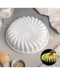 Форма для муссовых десертов и выпечки Нежная сладость 20х4 5 см силикон белый Доляна