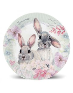 Тарелки одноразовые Кролики Пастель бумажные 18 см 6 шт Nd play
