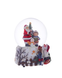 Фигурка декоративная в стеклянном шаре Дед Мороз D10 см L11 W11 H14 5 см KSM 722379 Remeco collection