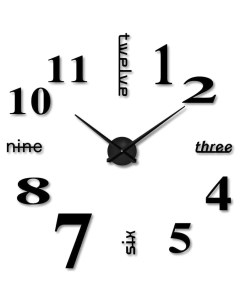 Часы настенные механические Diy 120 см черные Jjt