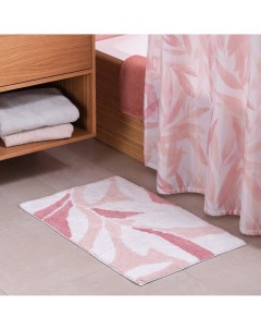 Мягкий коврик Akvarel для ванной комнаты 50х80 см цвет белый розовый Moroshka