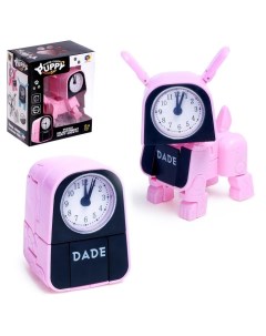 Щенок трансформируется в будильник от батареек цвет розовый Dade toys