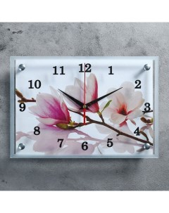 Часы настенные серия Цветы Бело сиреневые цветы 25х35 см Сюжет