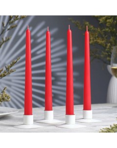 Набор свечей античных 2 3х 24 5 см 5 ч 55 г 4 штуки красный Омский свечной