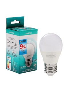 Лампа cветодиодная Е27 G45 9 5 Вт 6000 К холодный белый свет Smartbuy