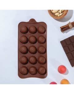 Форма для шоколада Доляна Ассорти 21 5x10 4x1 5 см 15 ячеек Nobrand