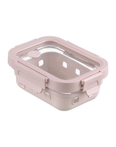 Контейнер для запекания хранения продуктов в чехле 0 37 л розовый Smart solutions