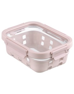 Контейнер для запекания хранения продуктов в чехле 1 05 л розовый Smart solutions