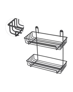 Полка в ванную 2 х ярусная 29 x 12 5 x 30 см графит Рыжий кот