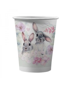 Набор бумажных стаканов Кролики пастель 6 штук 250 мл Nd play