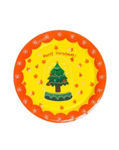 Тарелка бумажная Рождество в наборе 6 штук Страна карнавалия